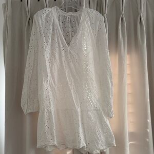 H&M White Eyelet Mini Dress